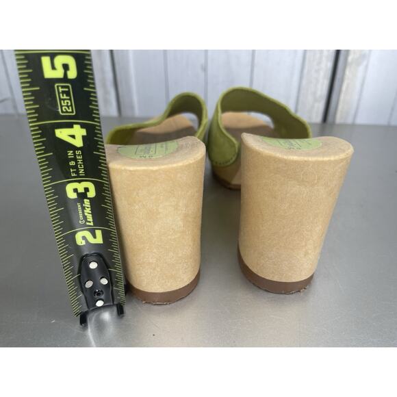 Xhilaration Vintage 90s Y2K Leather Bright Green Clog Sandals Italy Size 8 - Picture 4 of 6